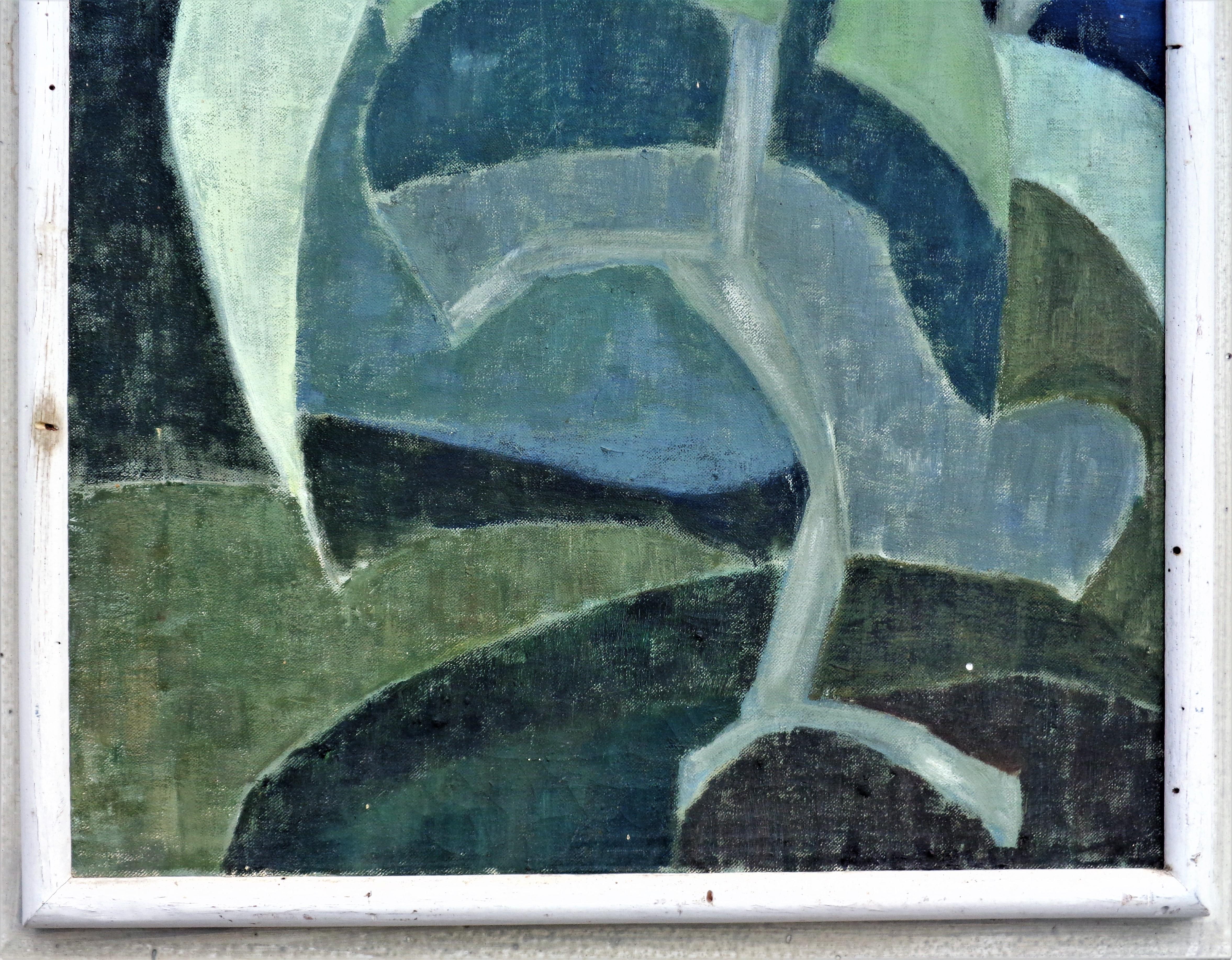 Abstract Expressionist Painting of Foliage, Circa 1940's In Good Condition In Rochester, NY