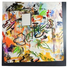 Abstract Expressionist Painting on Wood