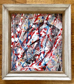 Abstract Expressionist Painting style of J. Pollock signed R. Maloney, 1962