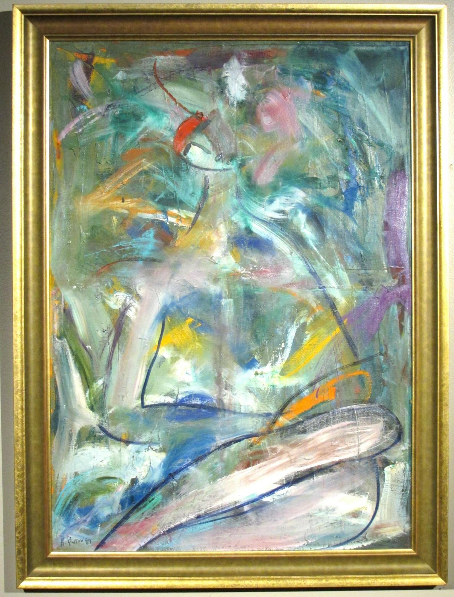 Abstract Expressionist Portrait Of A Reclining Woman By