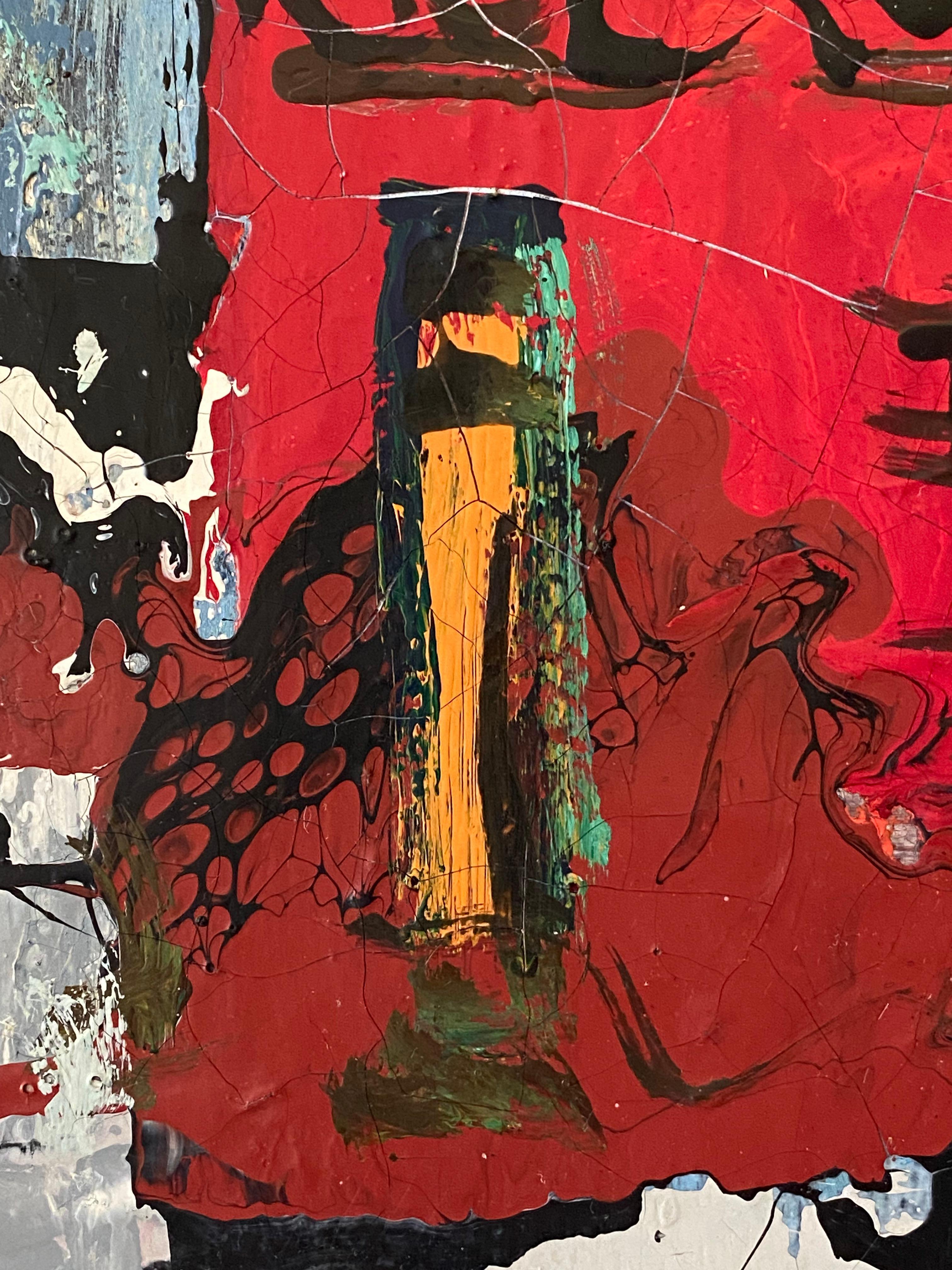 Abstract Expressionist Red Houses Sydney Signed Karlis Mednis 1966 en venta 3