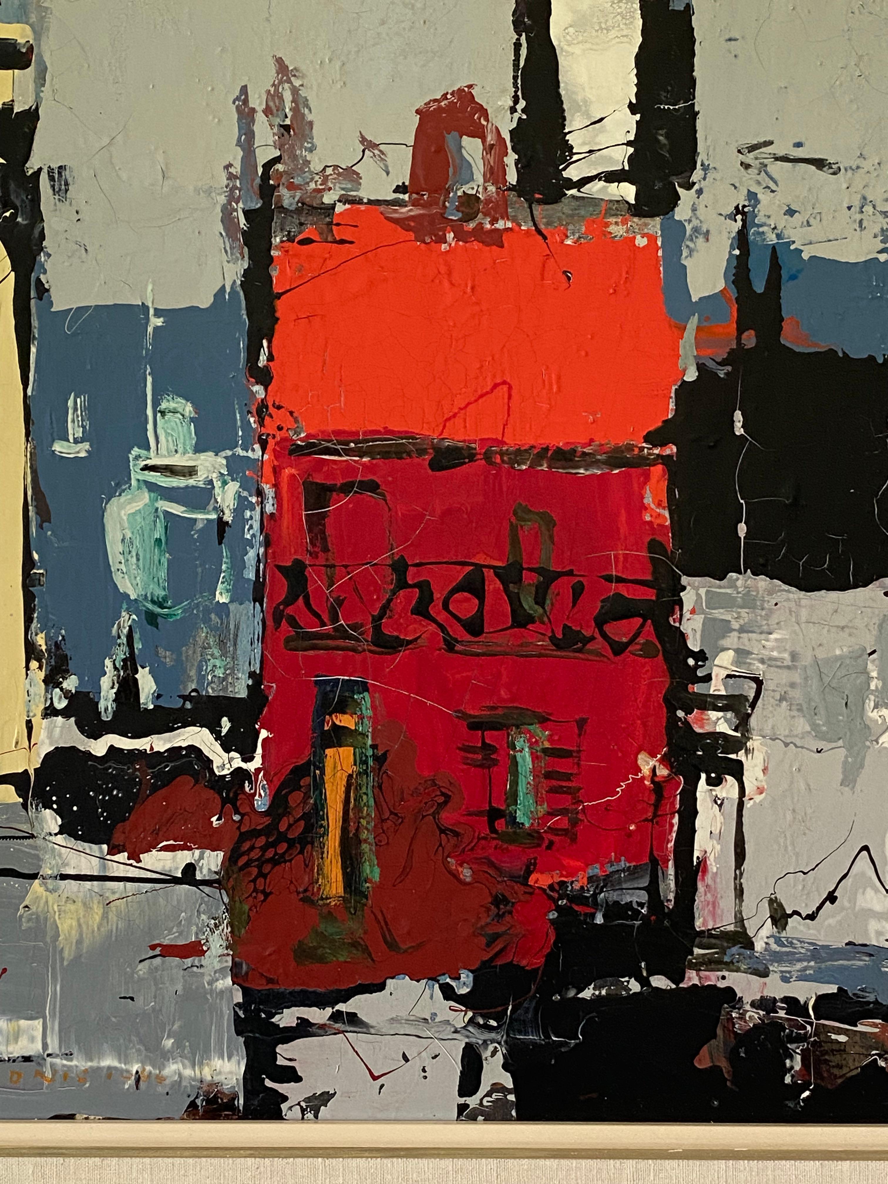 Abstract Expressionist Red Houses Sydney Signed Karlis Mednis 1966 en venta 7