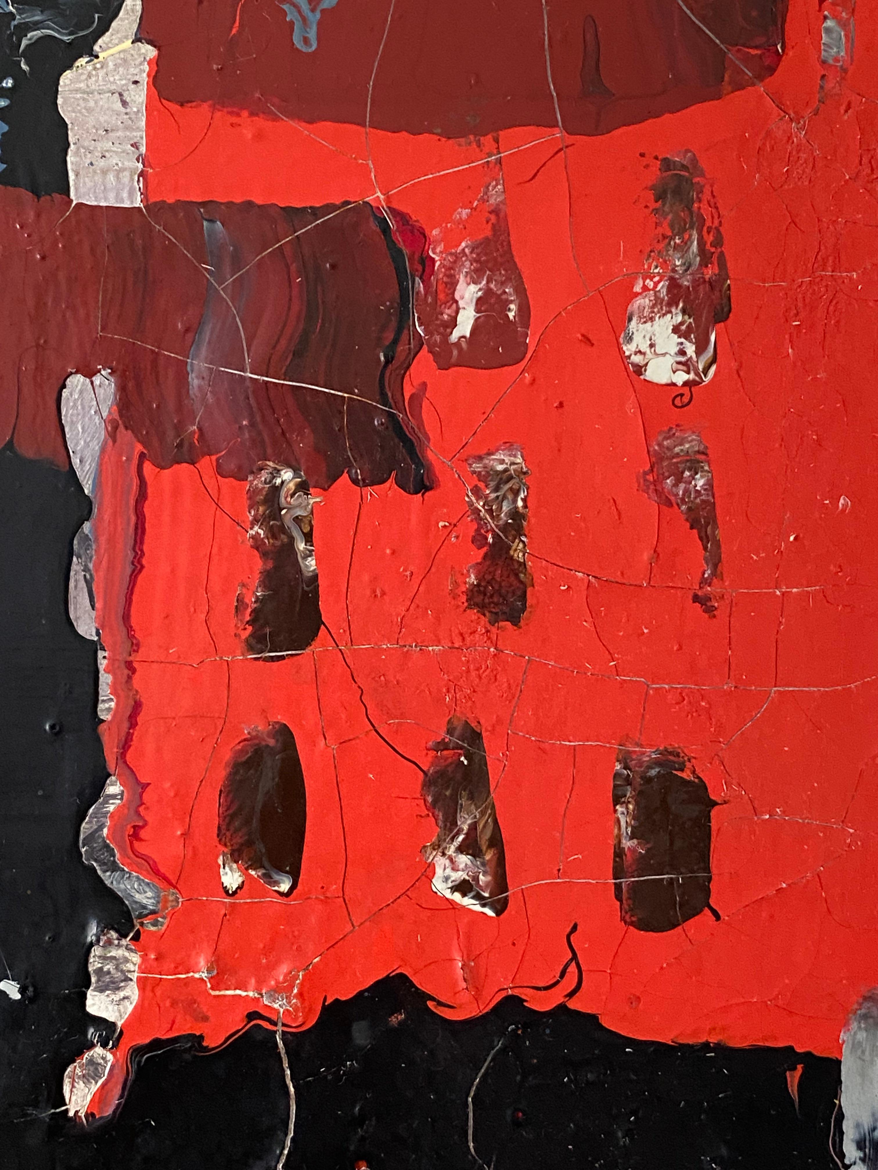 Abstract Expressionist Red Houses Sydney Signed Karlis Mednis 1966 en venta 2