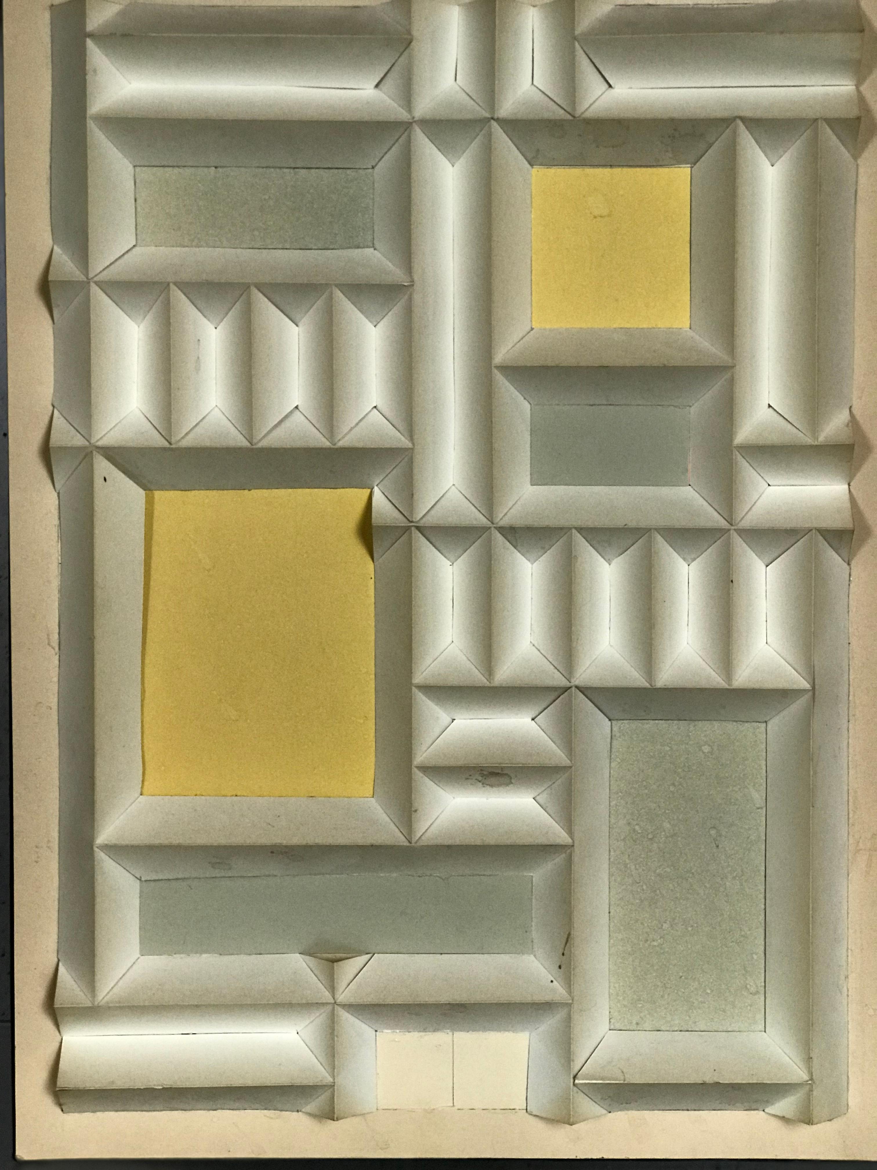 Abstract Expressionist Relief by Irving Harper Paper Sculpture Geometric Design 6