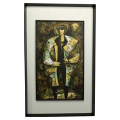 Vintage Abstract Expressionist Silkscreen Serigraph Titled Josephs Coat by Dean Meeker 