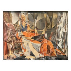 Abstract Expressionist Surrealist Watercolor Painting by Nelson Sears, 1950