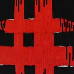 Abstract Expressionist Tapestry by Liesbeth Wiersma in Red and Black, 1969