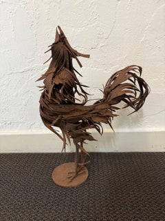 Abstract Expressionist Welded Steel Rooster Sculpture