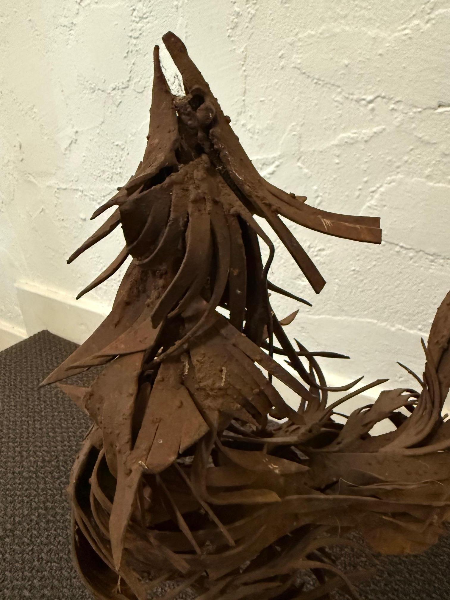 Acciaio da gioielleria Abstract Expressionist Welded Steel Rooster Sculpture in vendita