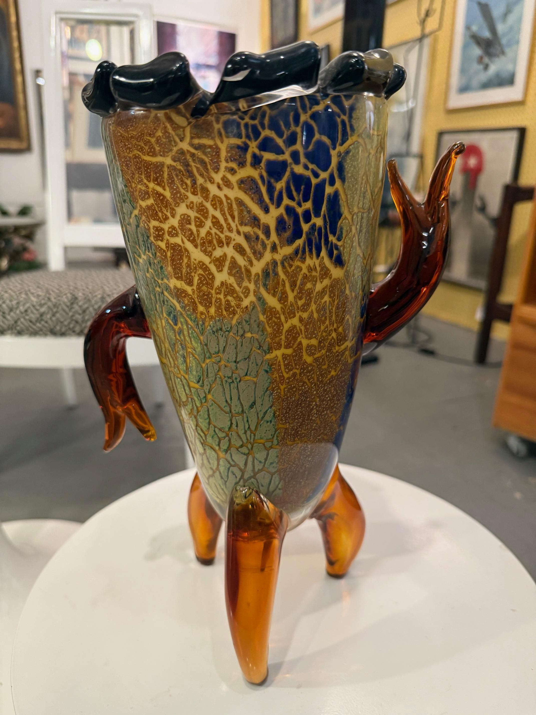 Fin du 20e siècle Sculpture abstraite en verre d'art de Murano en vente