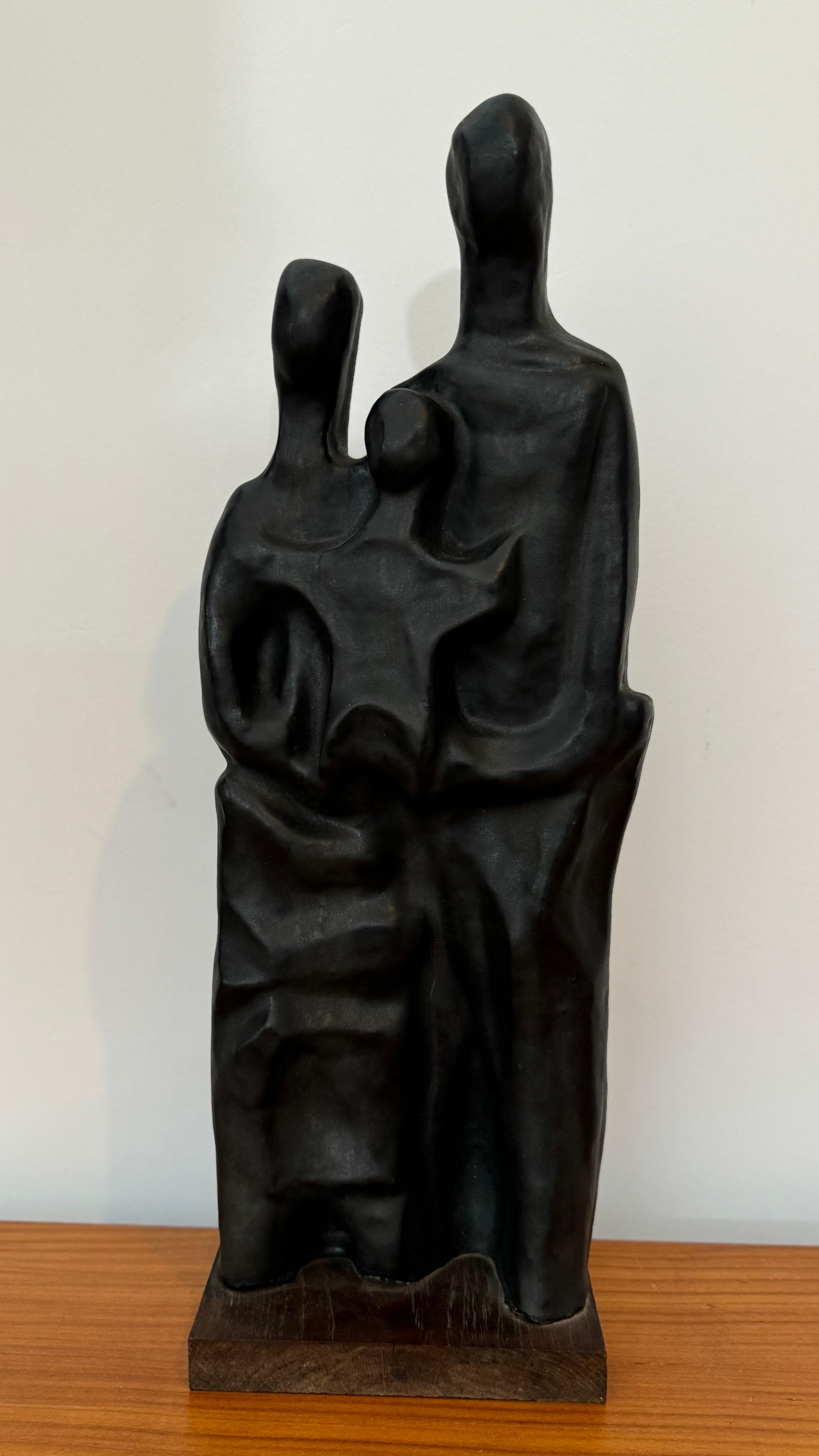 Abstract Family Sculpture in Black Glaze by Elie Van Damme, Belgium, 1960s For Sale 5