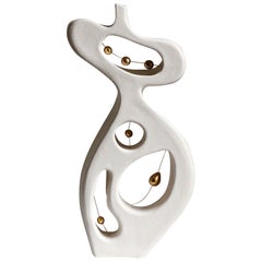 Abstract Female Ceramic Sculpture With Gold Lustre, Handmade, “Fragments Within”