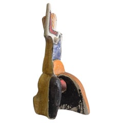 Abstrakte Frauenfigur aus bemalter Keramik von Alfredo Lanz, Italien, 1970er Jahre