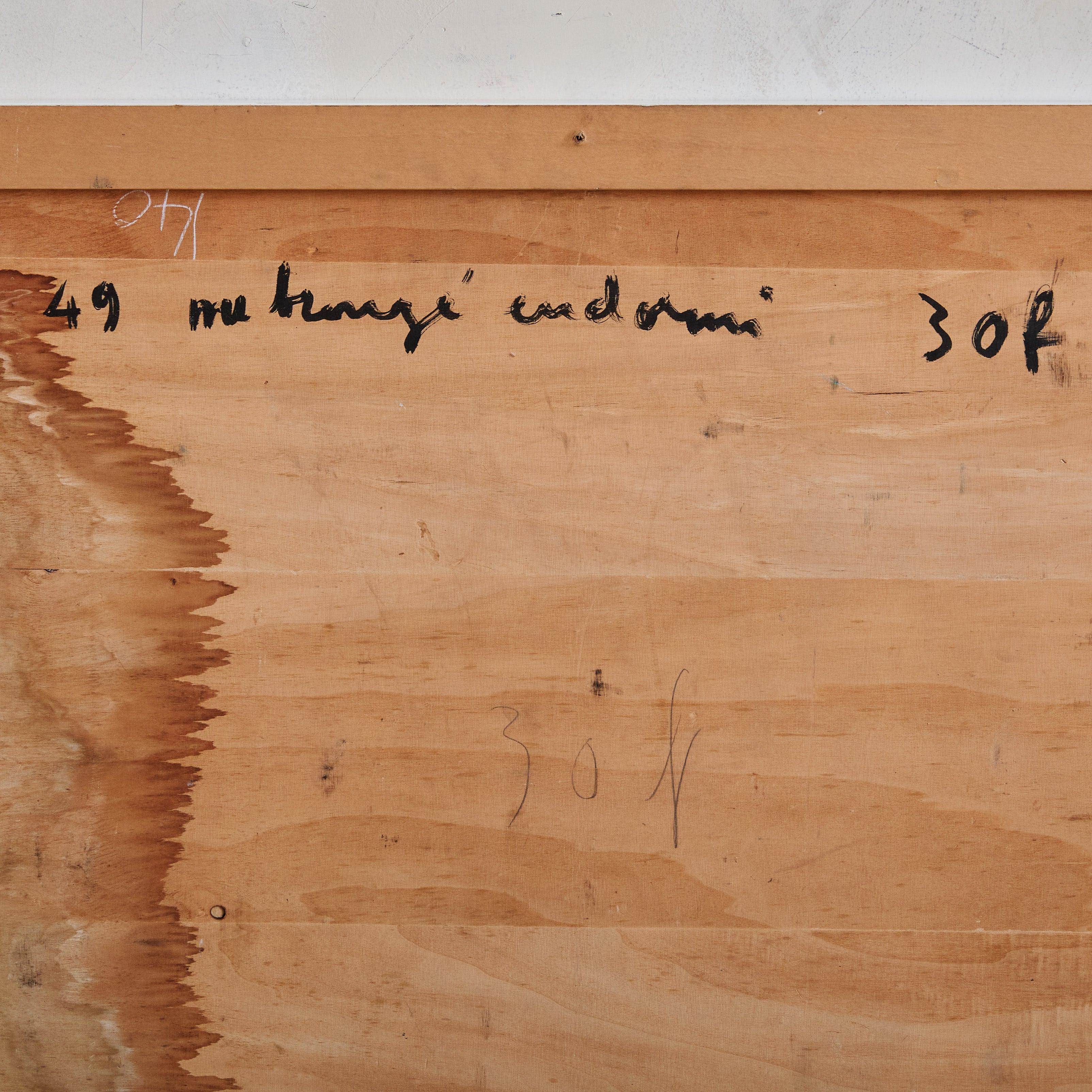 Abstrakte weibliche Form, Acrylgemälde mit weißem Rahmen, 1960er Jahre im Angebot 4