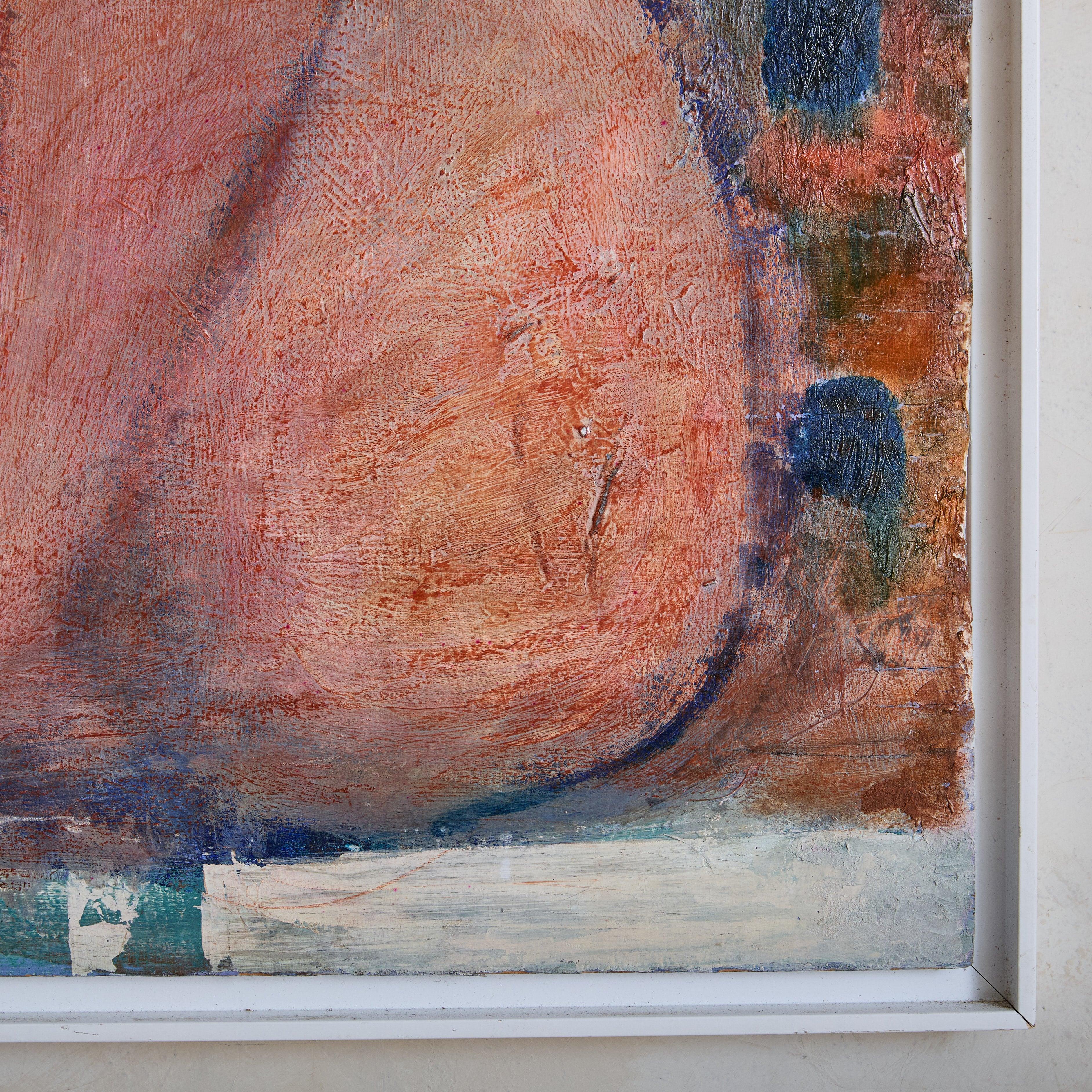 Abstrakte weibliche Form, Acrylgemälde mit weißem Rahmen, 1960er Jahre (Mitte des 20. Jahrhunderts) im Angebot