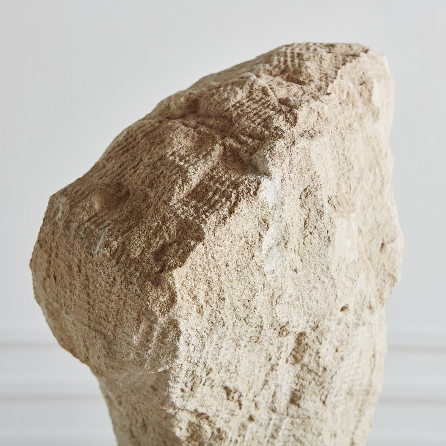 Mid-Century Modern Abstract Figural Limestone Sculpture, France 1980s