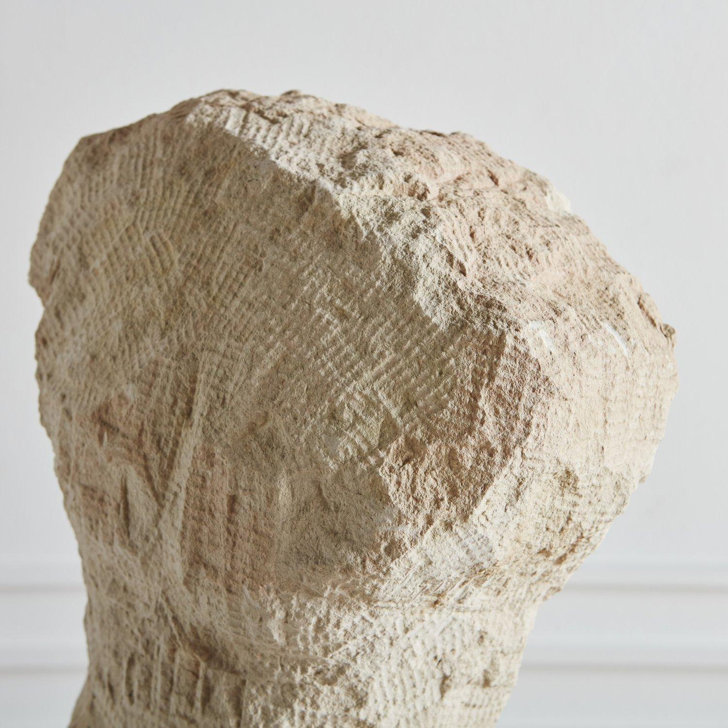 Abstract Figural Limestone Sculpture, France 1980s In Good Condition In Chicago, IL