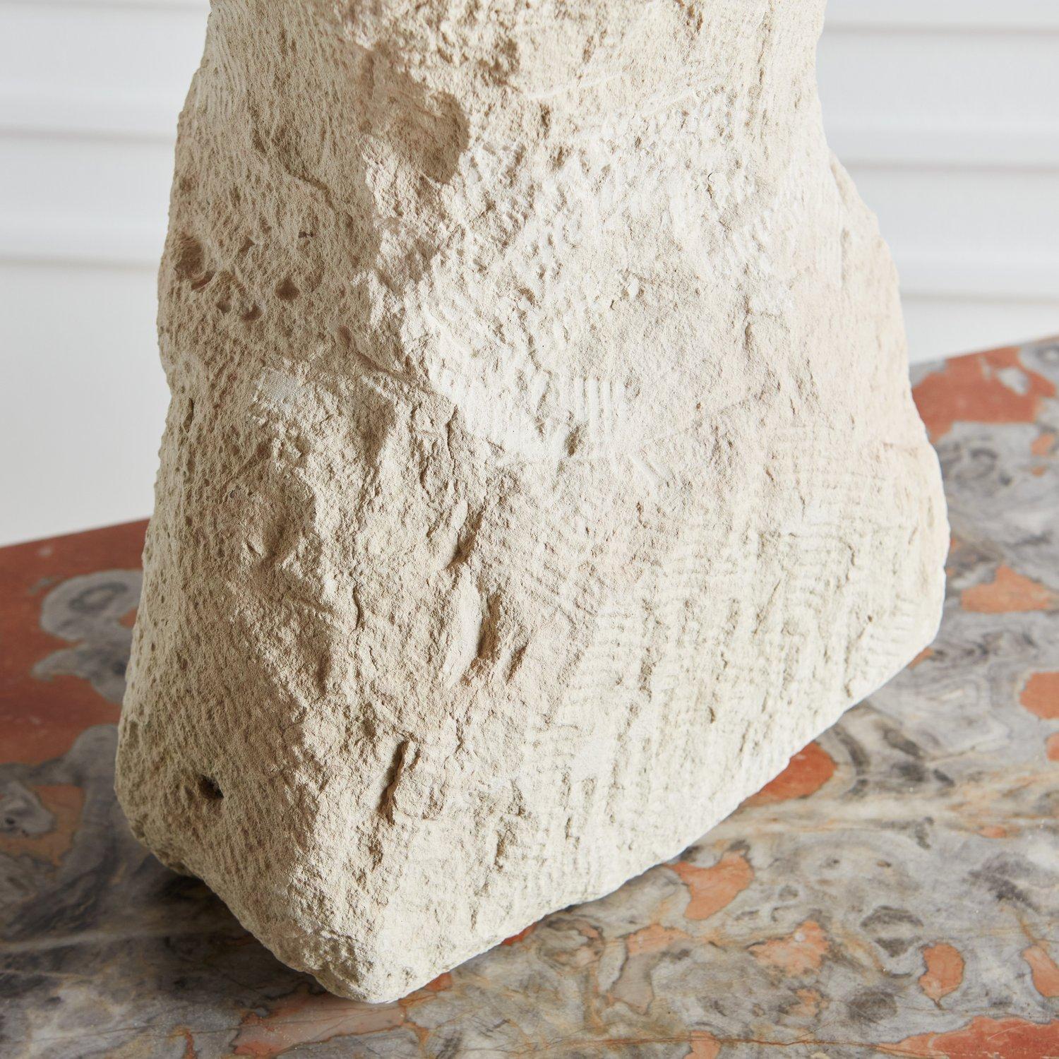 Abstract Figural Limestone Sculpture, France 1980s 1