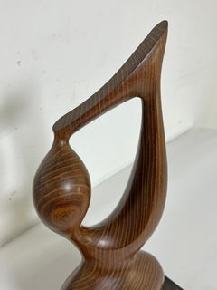Abstract Figurative Carved Teak Sculpture, Circa 1970s