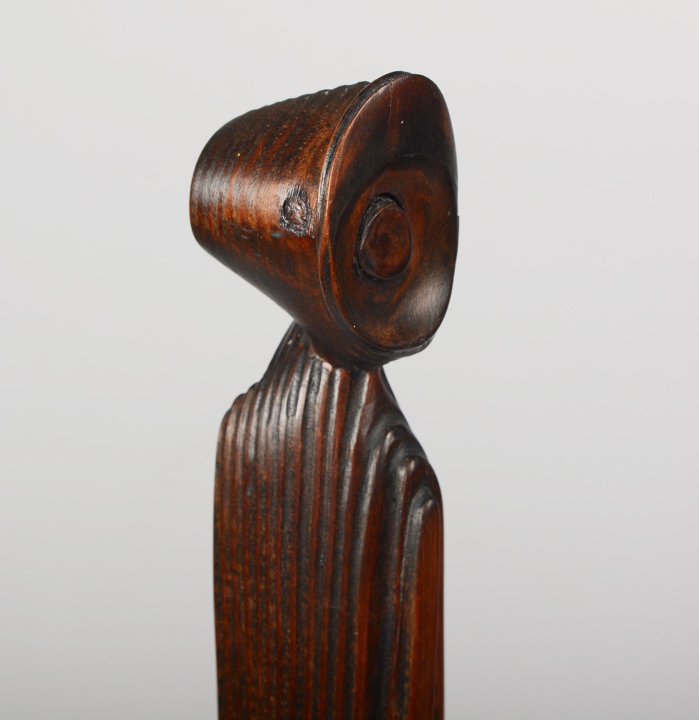 American Abstract Figurative Carved Wood Sculpture