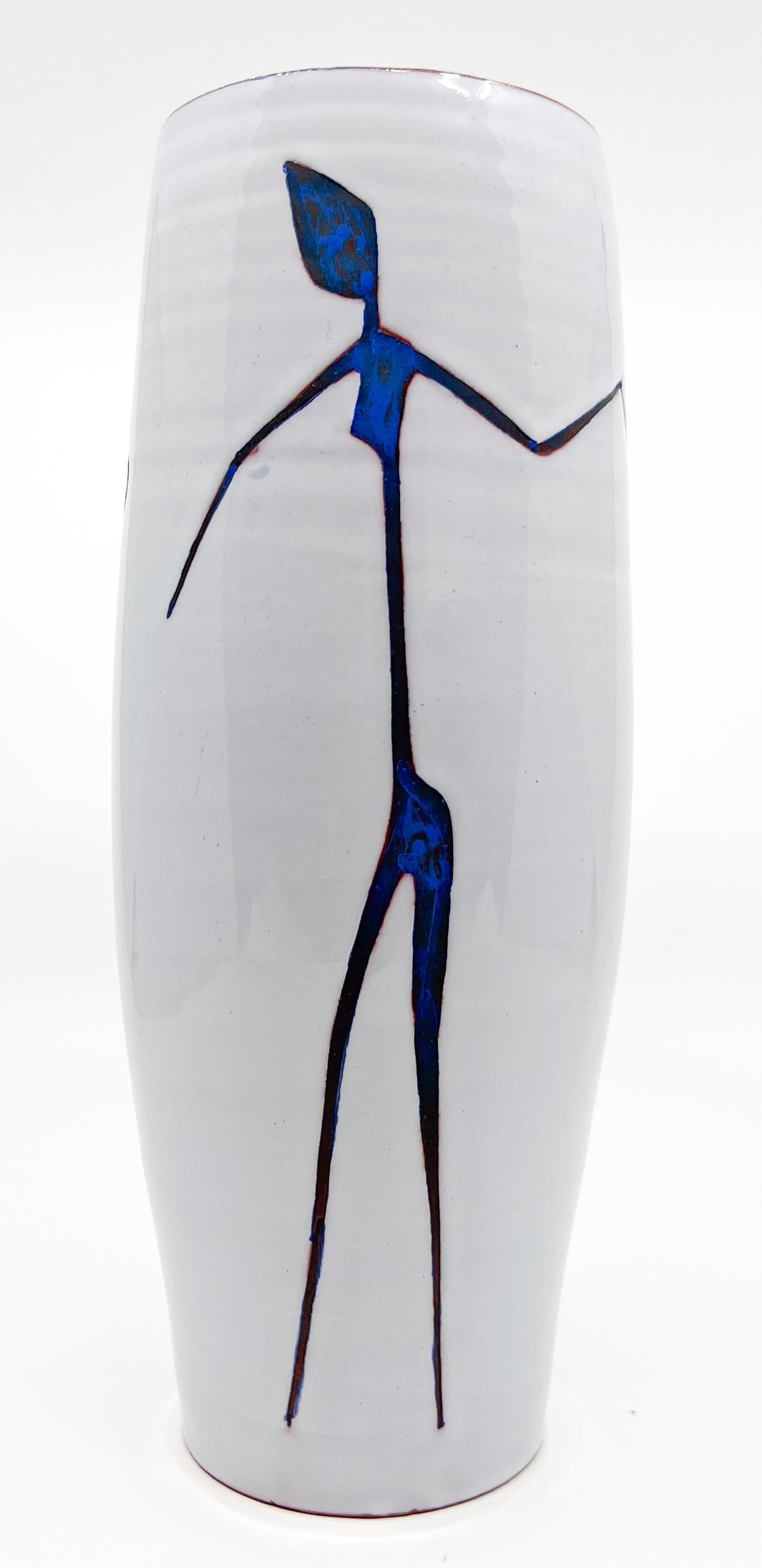 20th Century Abstract Figurative Ceramic Pottery Vase by Hans Wagner Design For Sale
