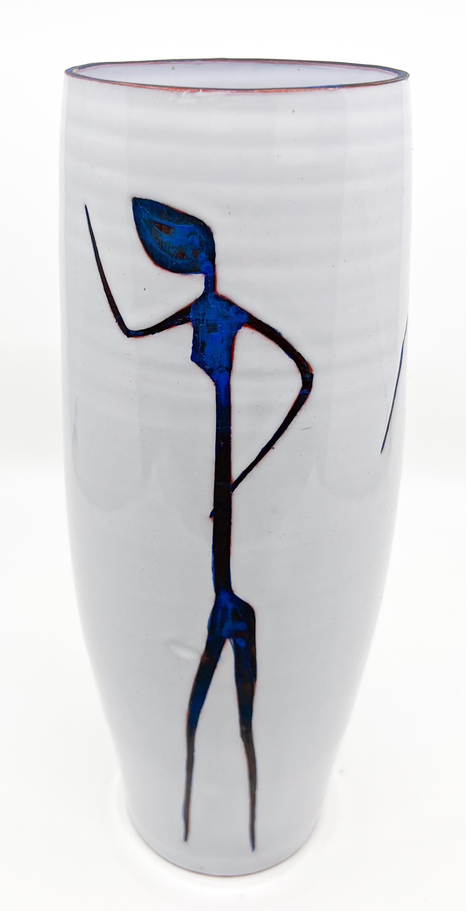Abstract Figurative Ceramic Pottery Vase by Hans Wagner Design For Sale 2