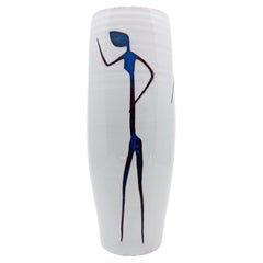 Vintage Abstract Figurative Ceramic Pottery Vase by Hans Wagner Design