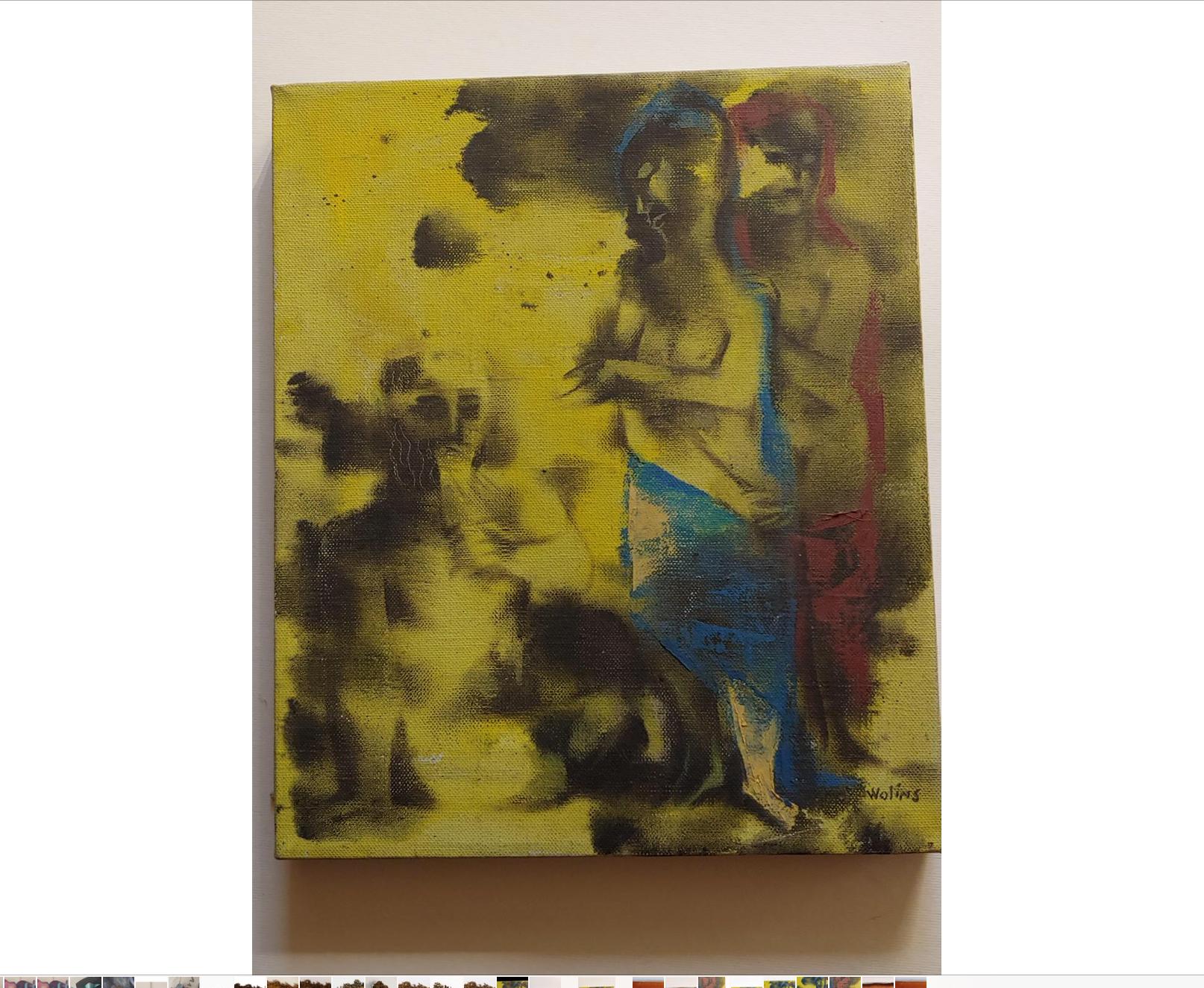 Abstract Figurative Oil Painting by Joseph Wolins In Good Condition For Sale In Southampton, NY