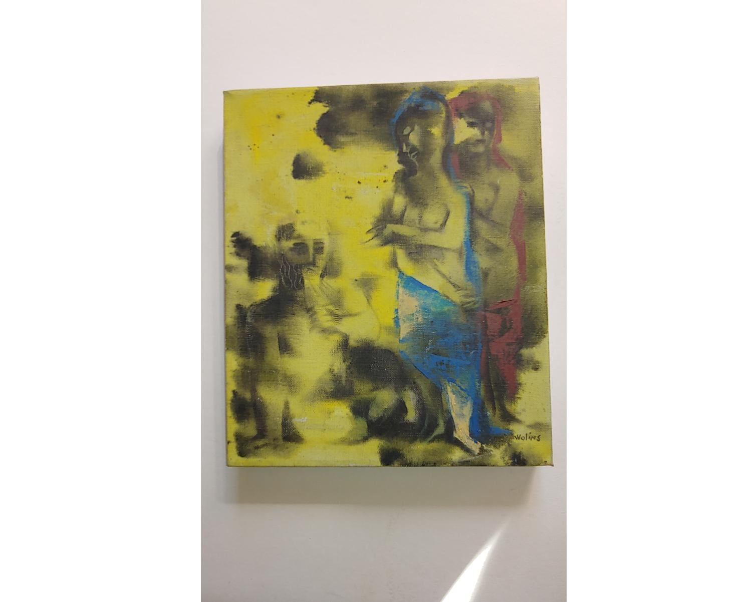 20th Century Abstract Figurative Oil Painting by Joseph Wolins For Sale