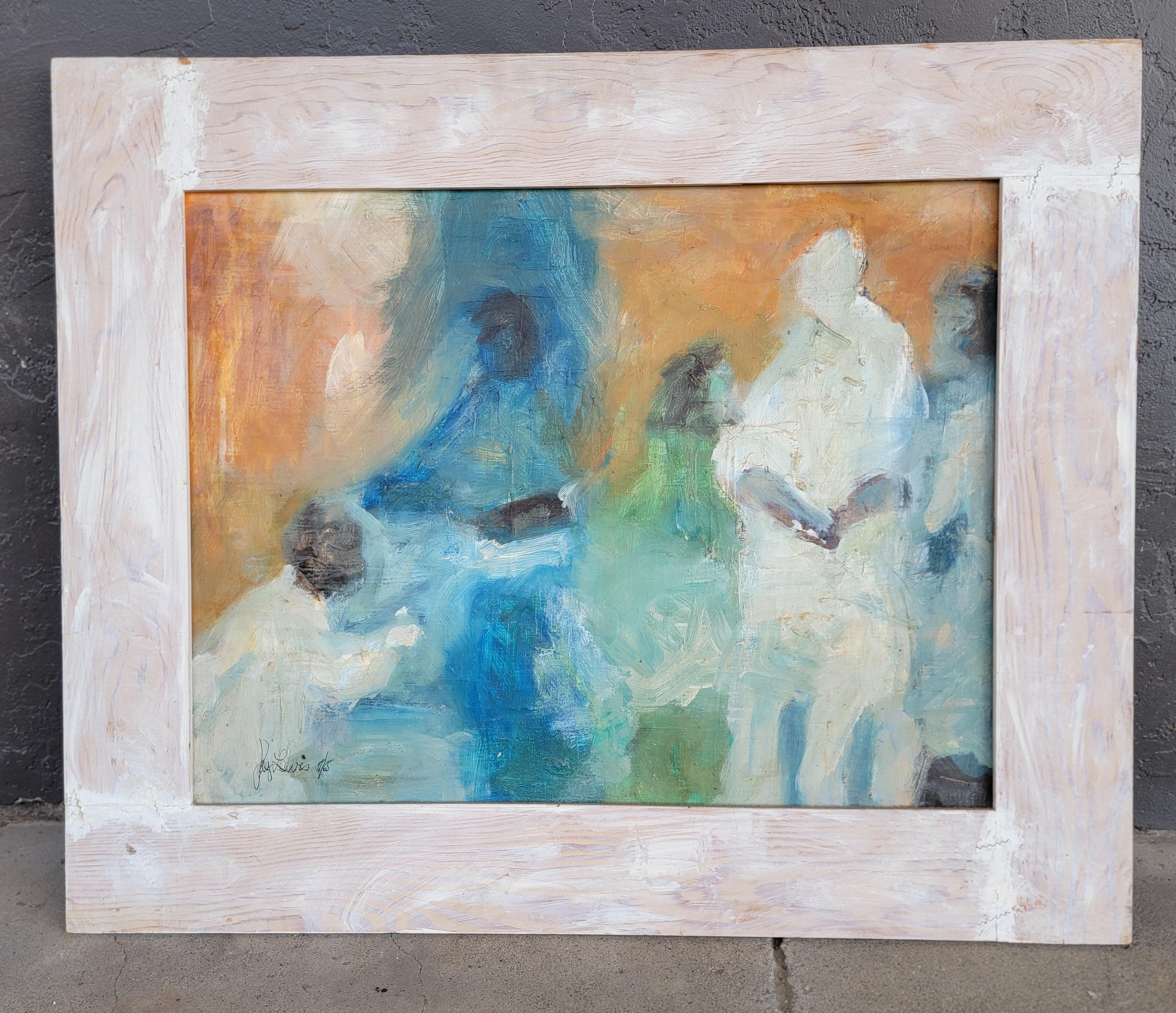 Abstraktes figuratives Gemälde von Jay Lewis, datiert 1965 im Angebot 3
