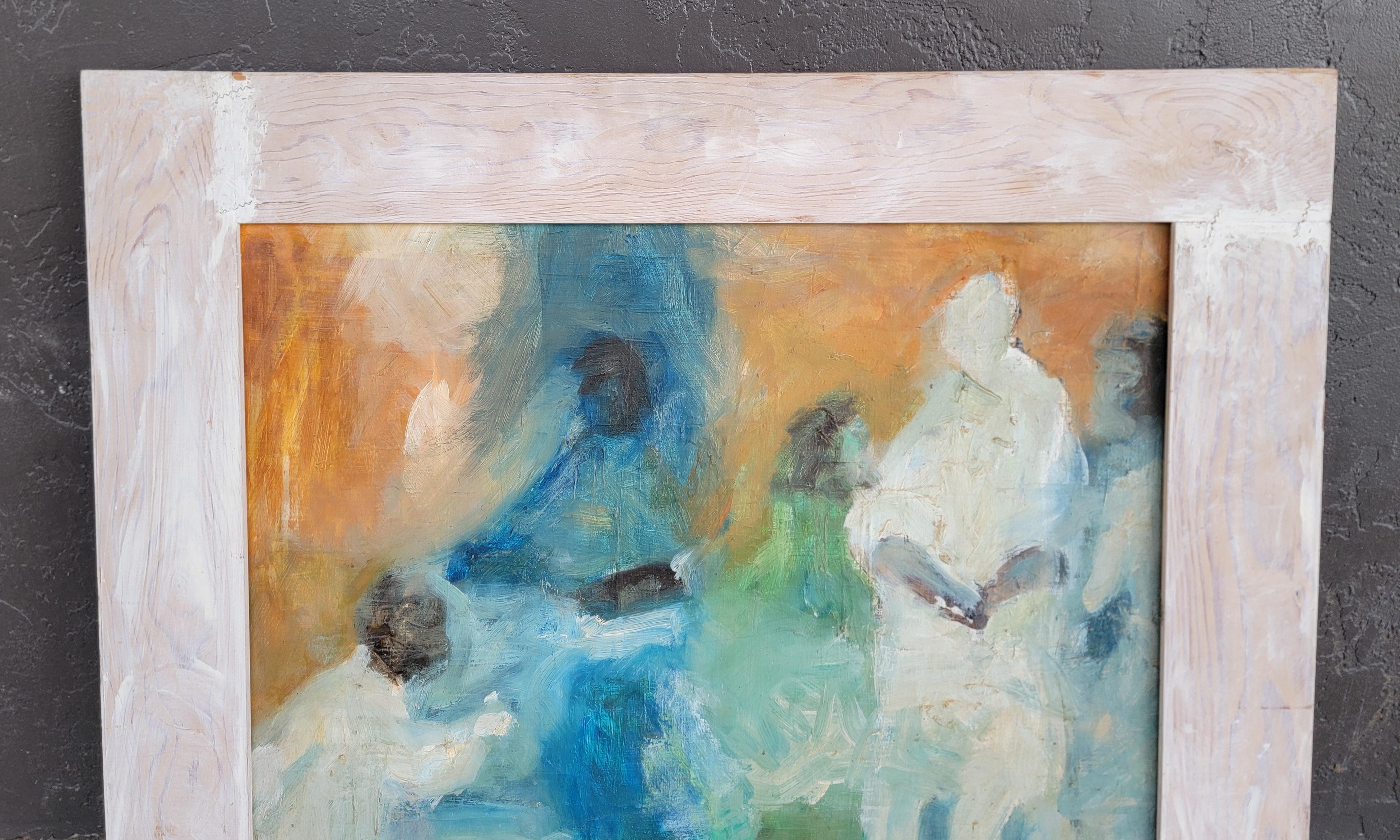 Abstraktes figuratives Gemälde von Jay Lewis, datiert 1965 (amerikanisch) im Angebot