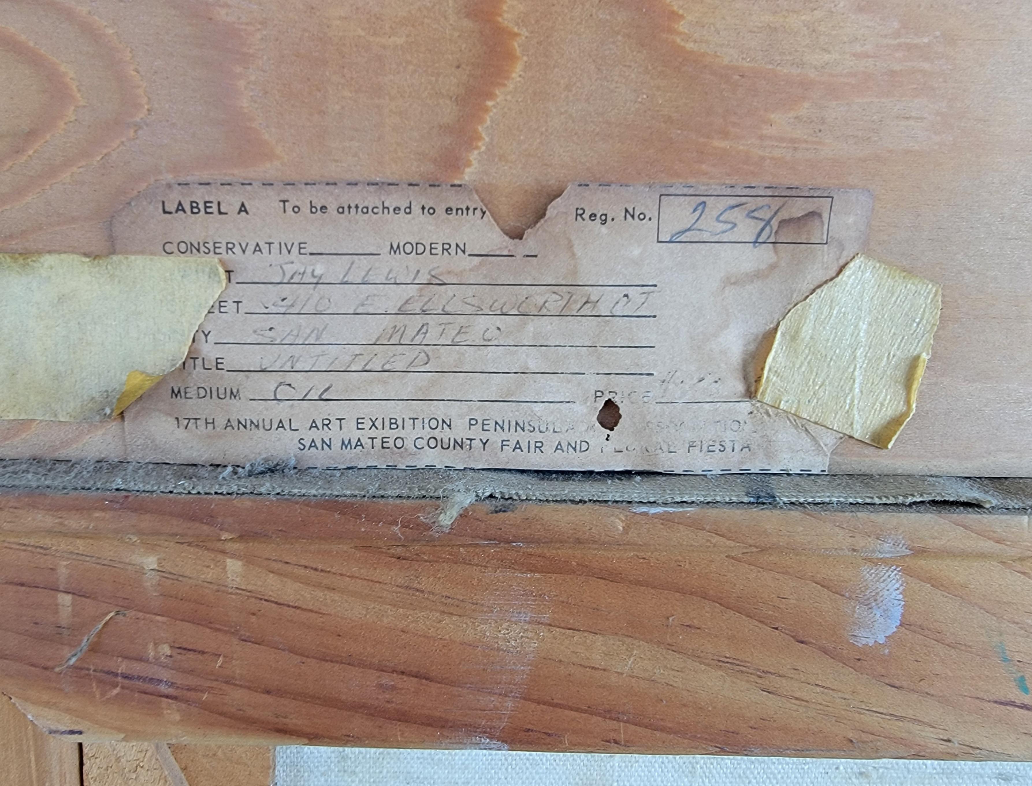 Abstraktes figuratives Gemälde von Jay Lewis, datiert 1965 im Angebot 2