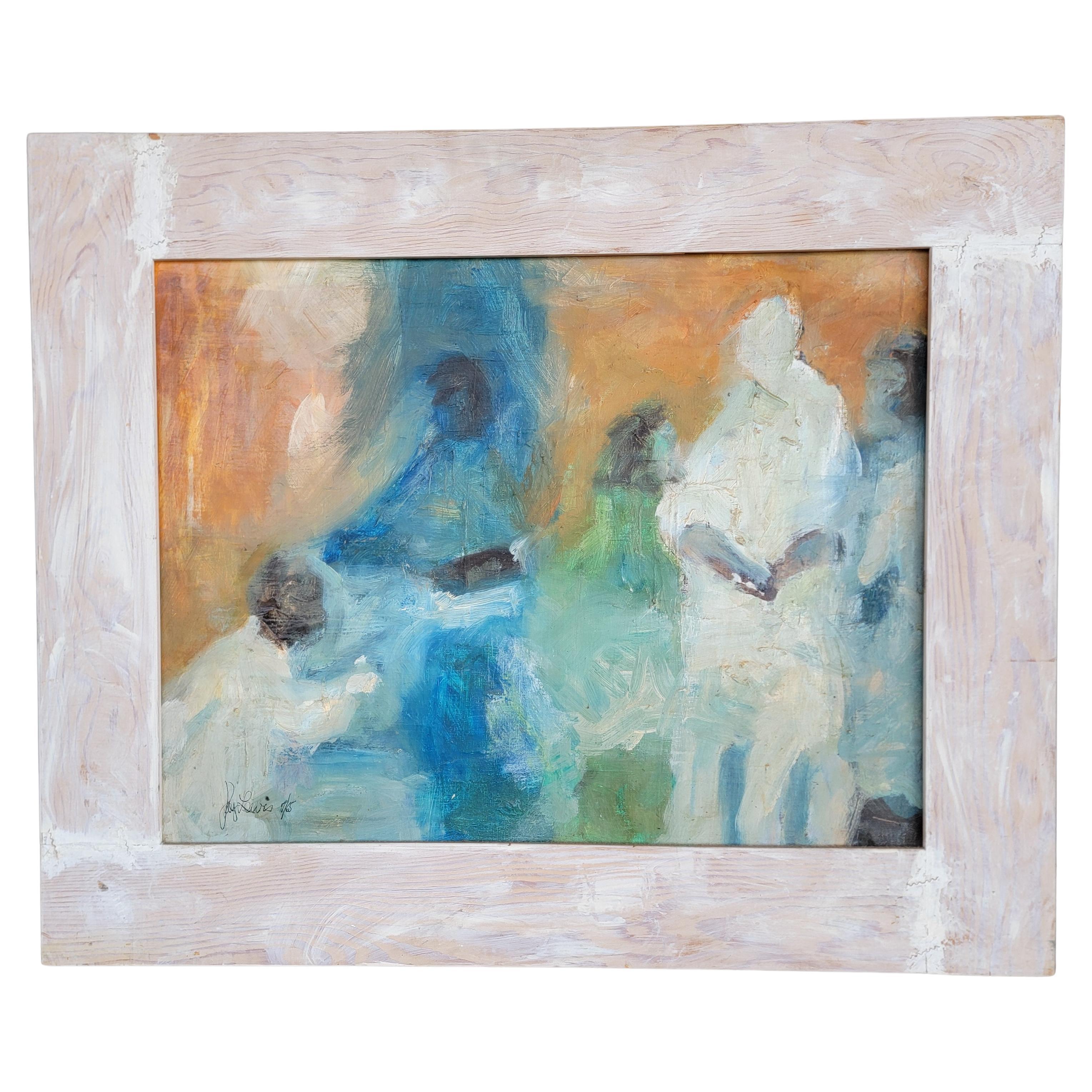 Pintura figurativa abstracta de Jay Lewis Fechada en 1965