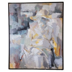 Abstract Figurative Painting Dated 1958 Signed Stephen Rosenthal