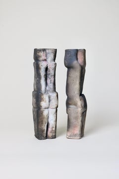 Abstract figurative raku fired sculptures