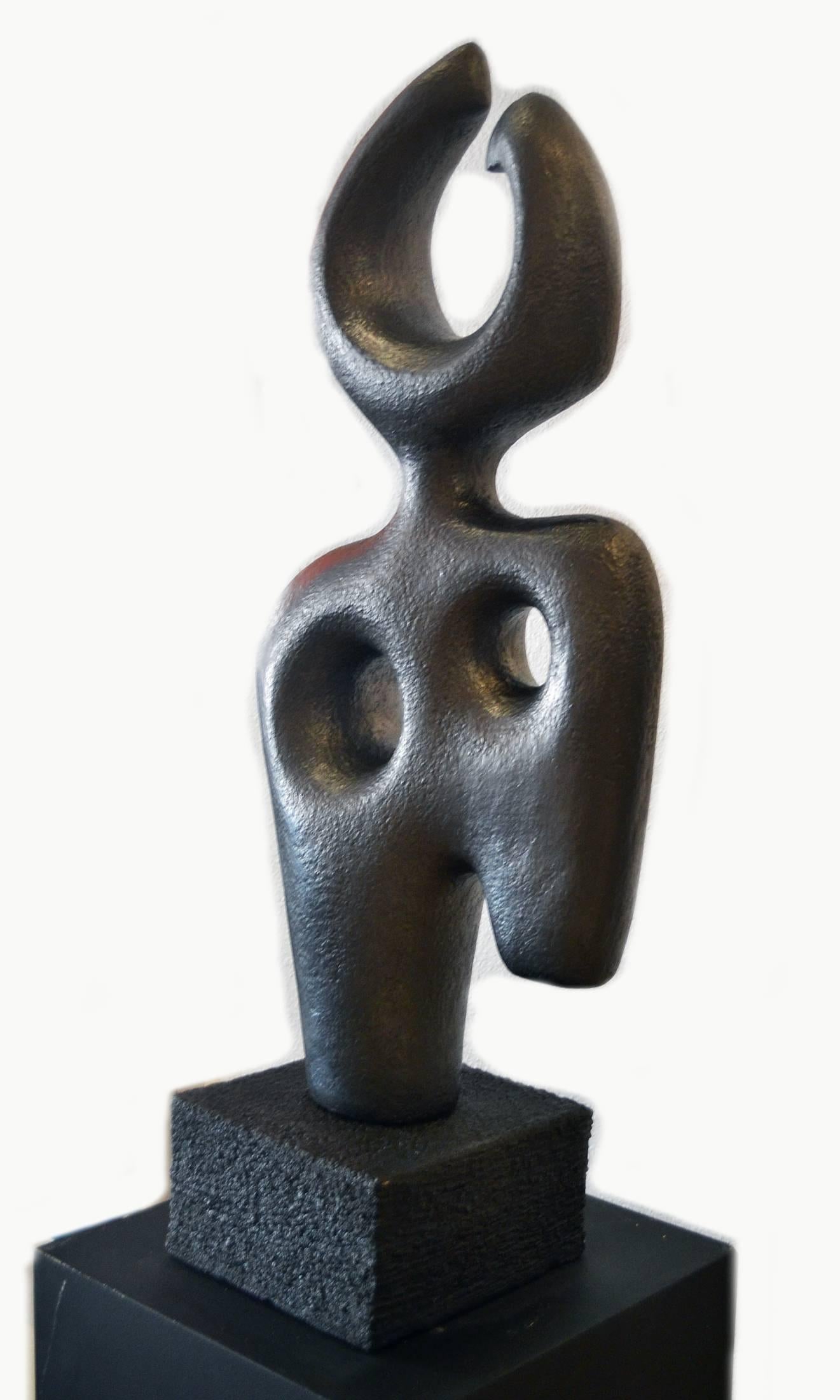 Striking and elegant are but a few adjectives that describe this limited edition abstract figurative sculpture by Canadian artist Birgit Piskor, whose praises continue to be sung by an ever-growing list of collectors. 

Piskor applies a formulated