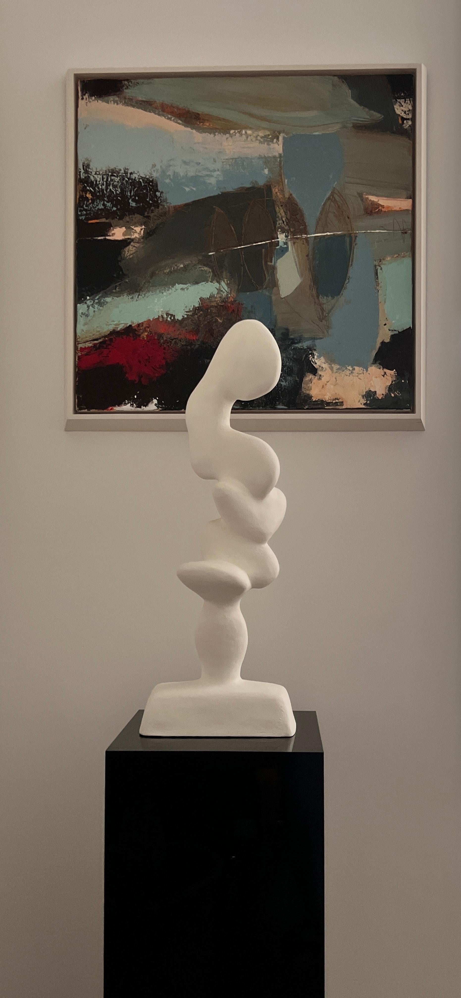 Modern Abstract figure sculpture in white, one of a kind  For Sale