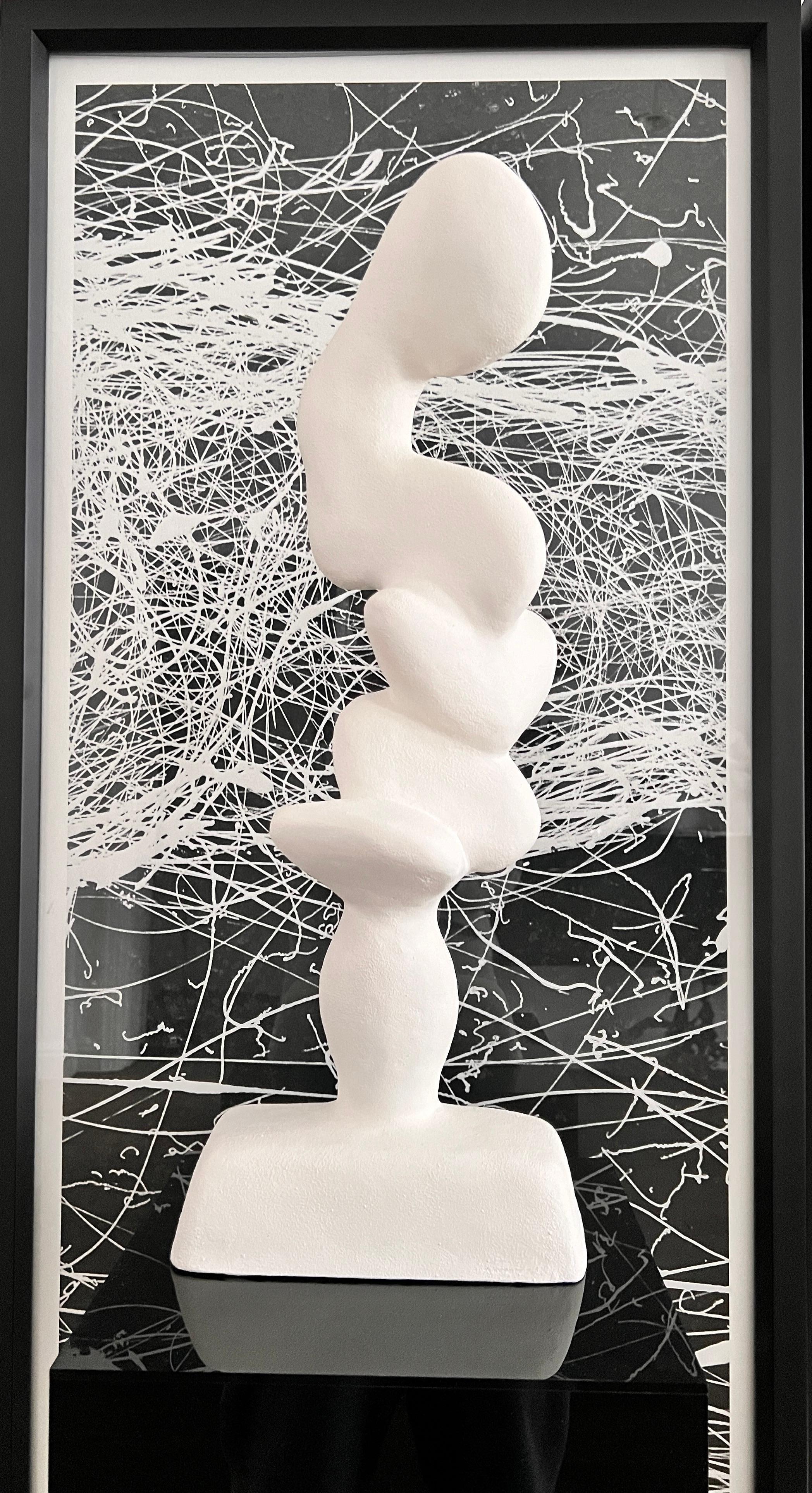 British Abstract figure sculpture in white, one of a kind  For Sale