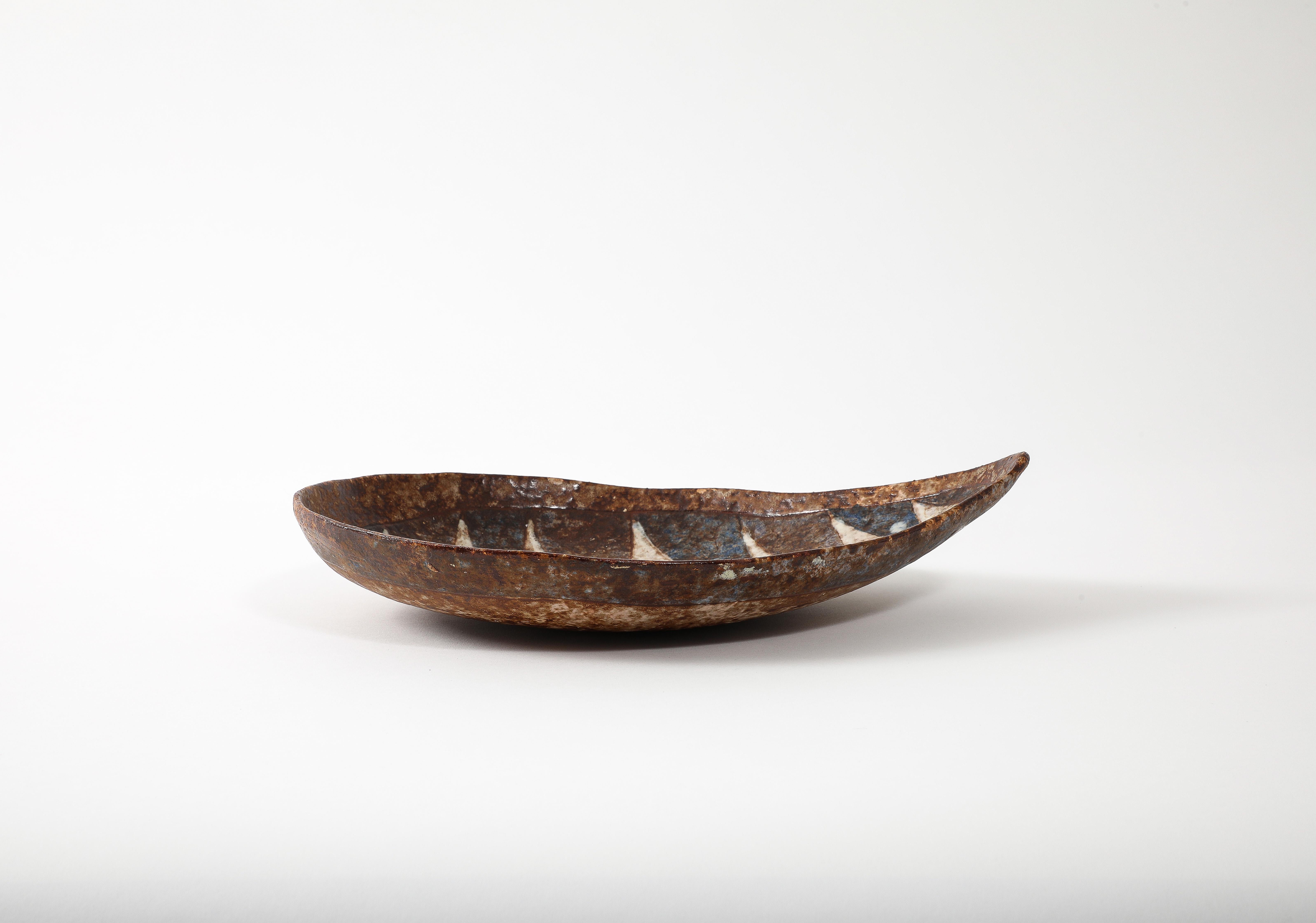 Abstract Fish Motif Mid-Century Ceramic Dish, France, 1960’s 4