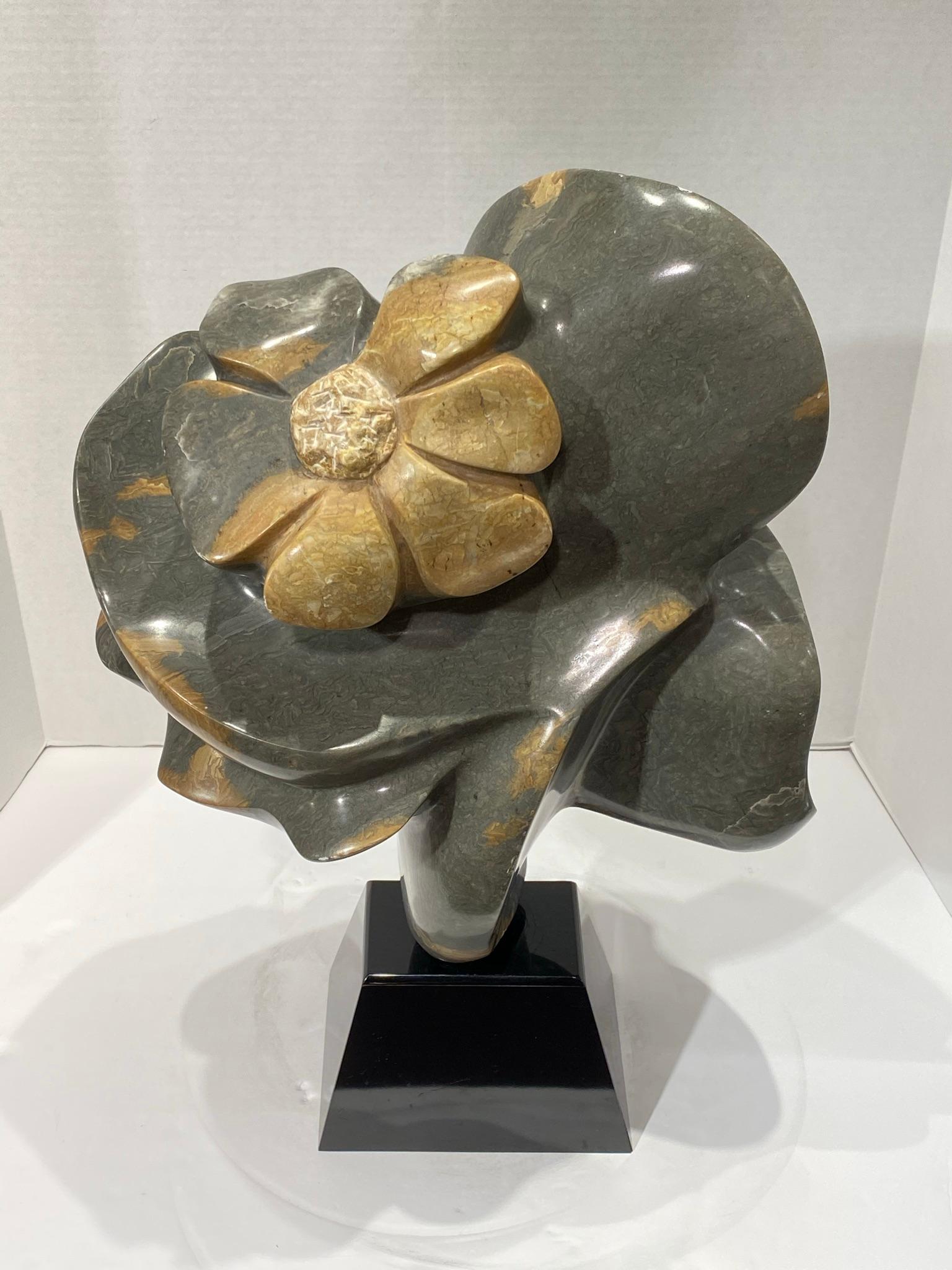 Abstract Floral Alabaster Stone Sculpture Attributed to Karen Chera For Sale 10