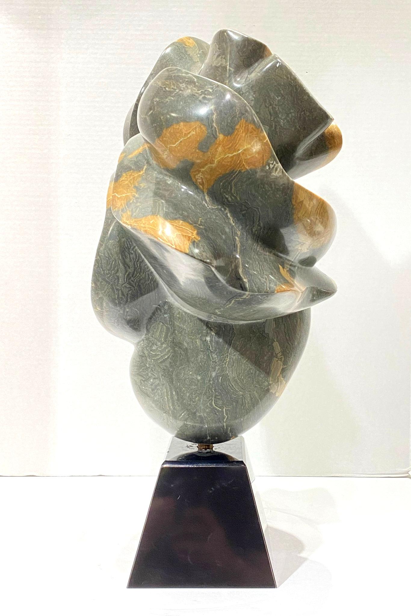 20th Century Abstract Floral Alabaster Stone Sculpture Attributed to Karen Chera For Sale