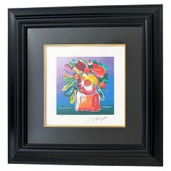 "Abstract Flowers I" Serigraph on Wove Paper by Peter Max