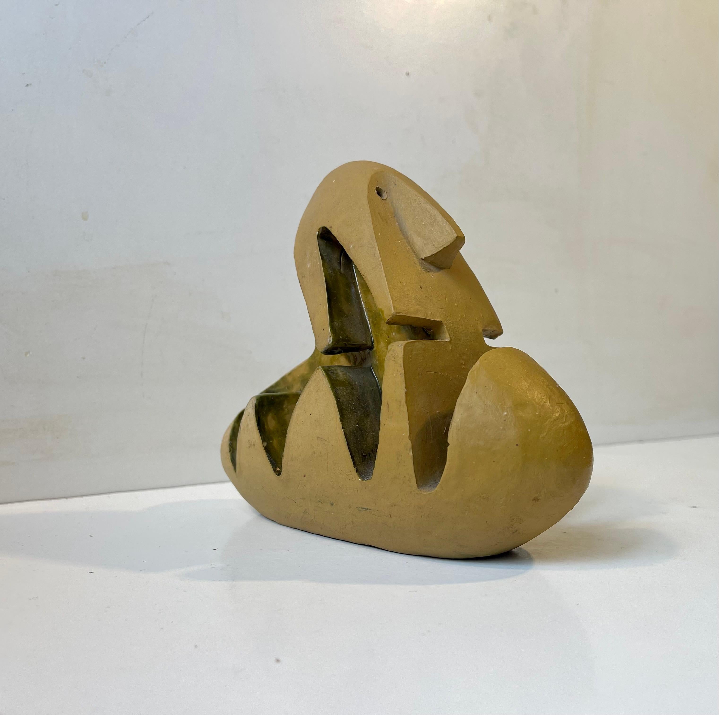 Abstrakte Form – Surrealistische Entität aus glasierter Keramik, 1960er Jahre (Moderne der Mitte des Jahrhunderts) im Angebot