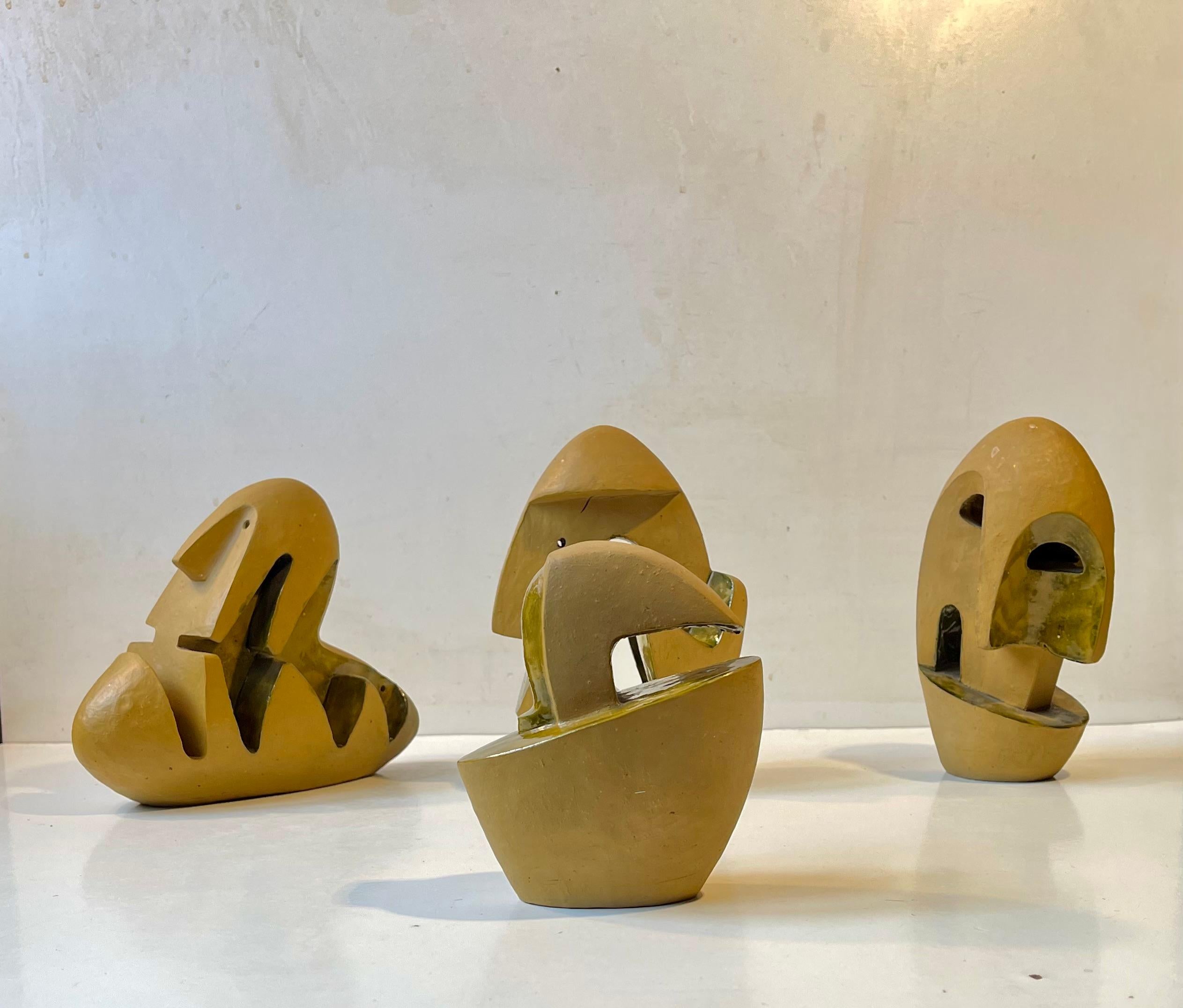 Abstrakte Form – Surrealistische Entität aus glasierter Keramik, 1960er Jahre (Dänisch) im Angebot