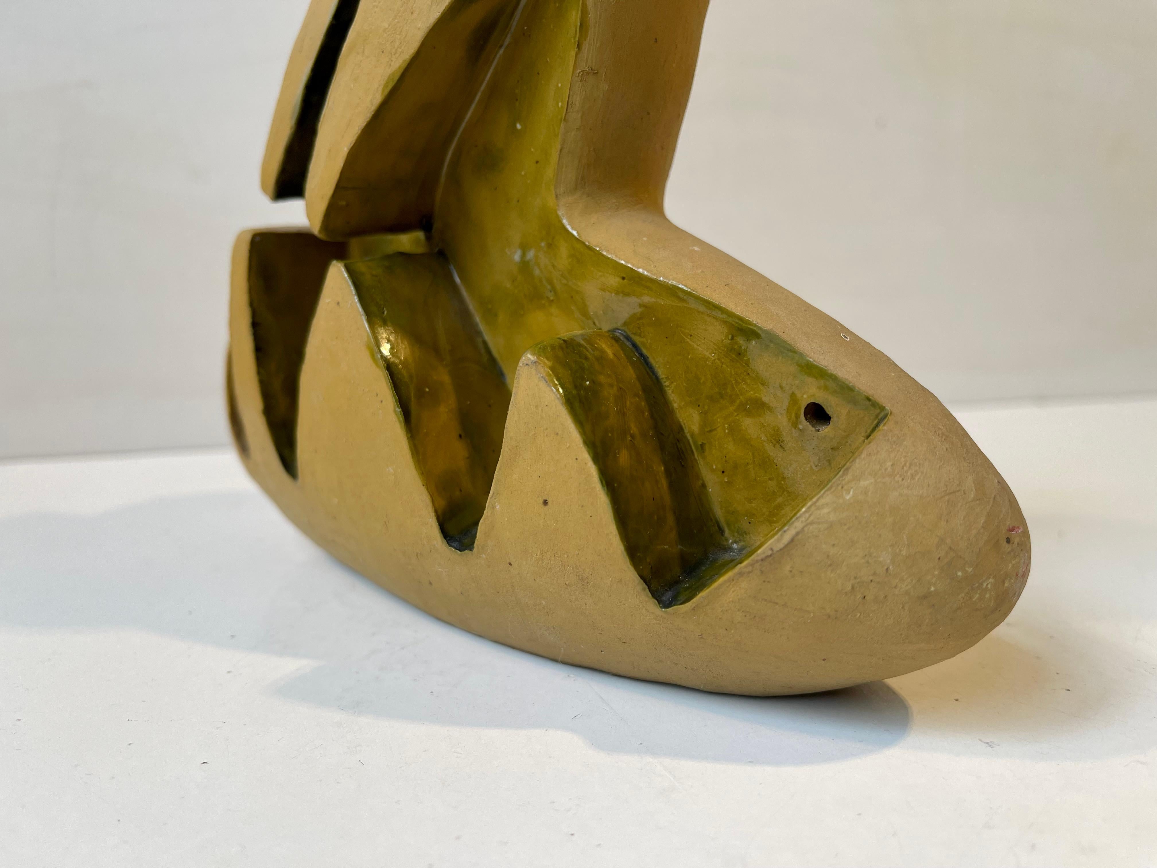 Abstrakte Form – Surrealistische Entität aus glasierter Keramik, 1960er Jahre (Glasiert) im Angebot