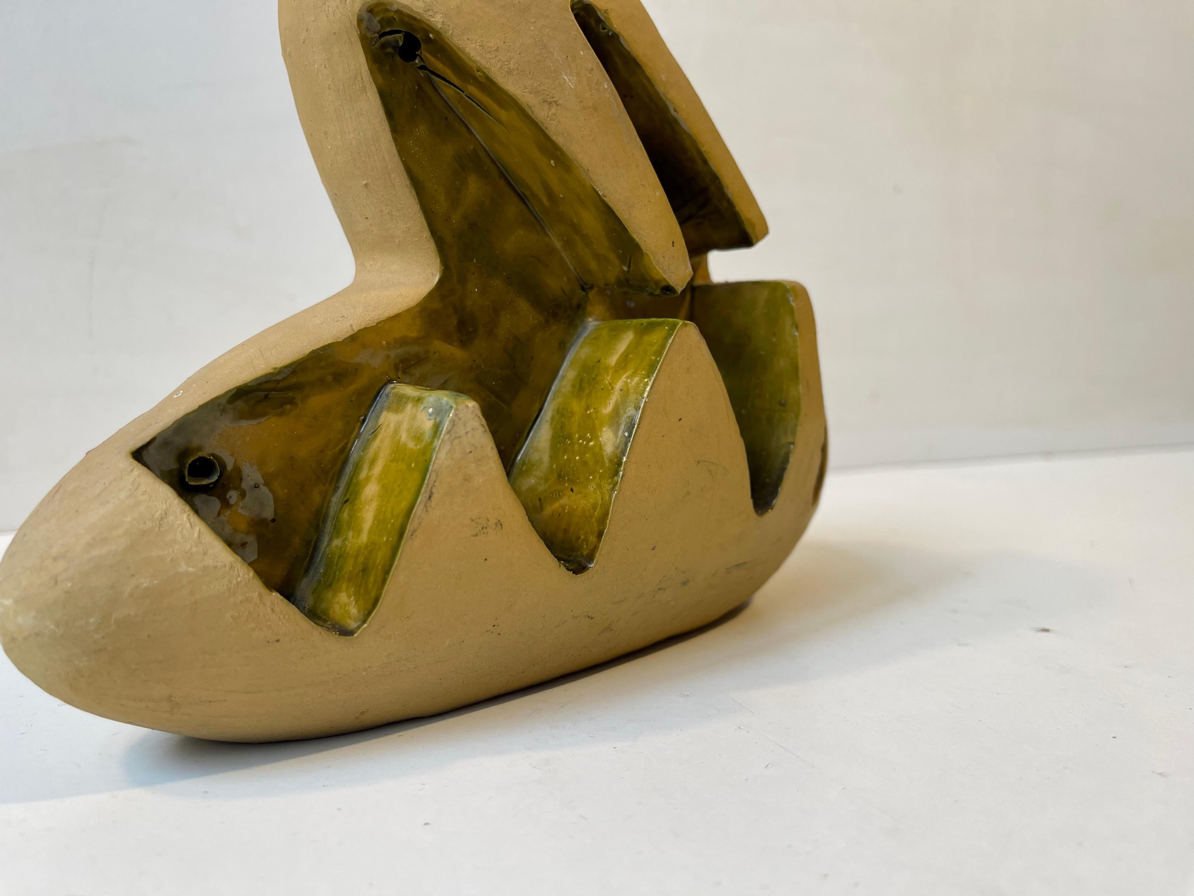 Abstrakte Form – Surrealistische Entität aus glasierter Keramik, 1960er Jahre im Zustand „Gut“ im Angebot in Esbjerg, DK