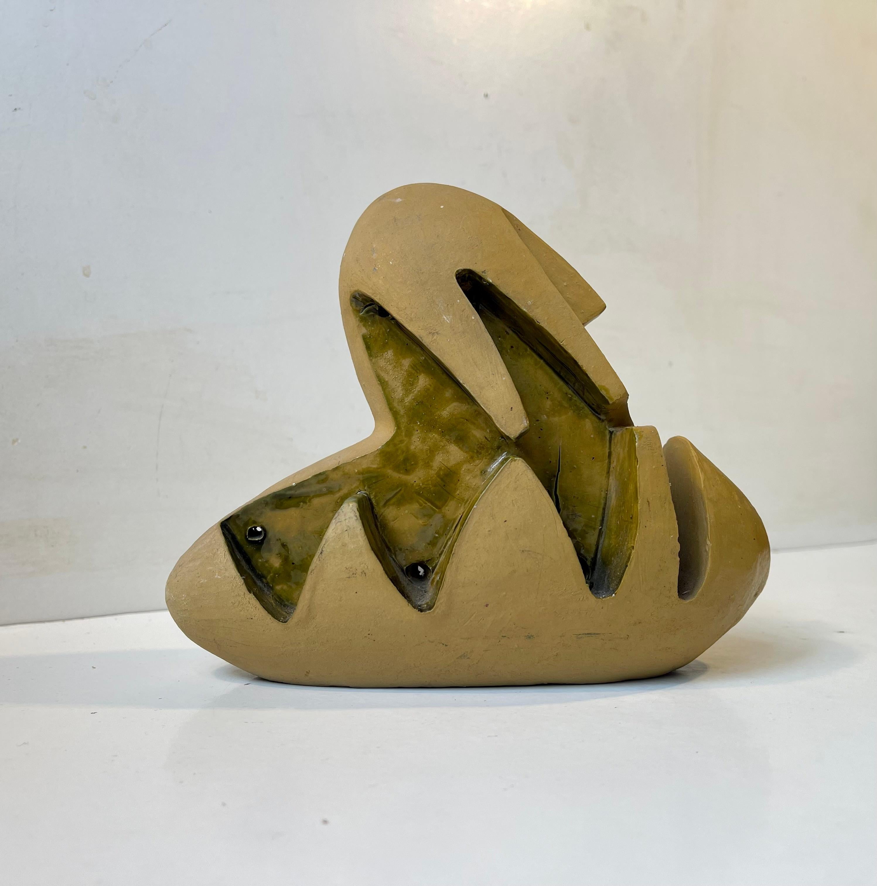 Abstrakte Form – Surrealistische Entität aus glasierter Keramik, 1960er Jahre im Angebot 1