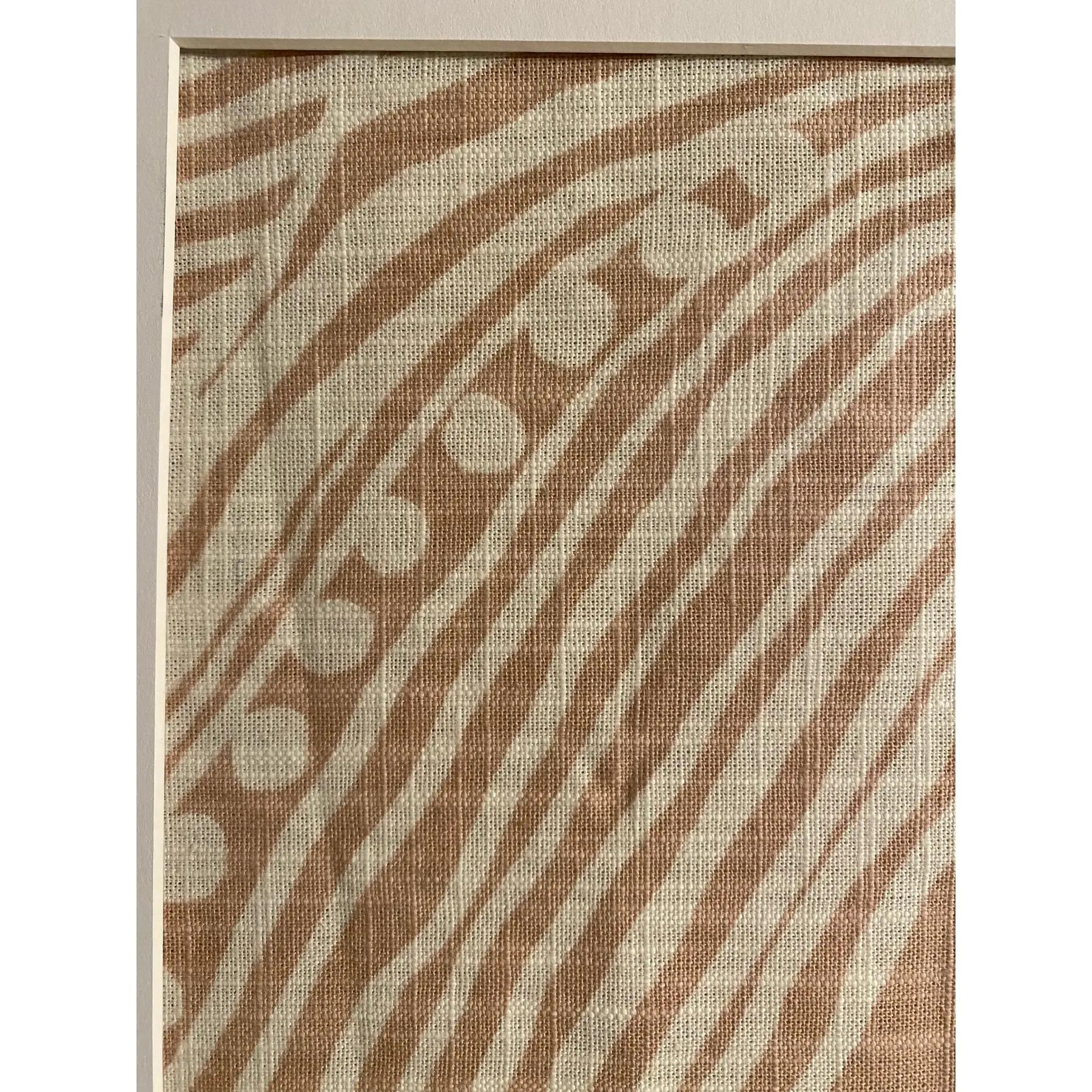 Abstrakte gerahmte Textilien in Blush und Elfenbein im Angebot 3