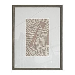 Abstrakte gerahmte Textilien in Blush und Elfenbein