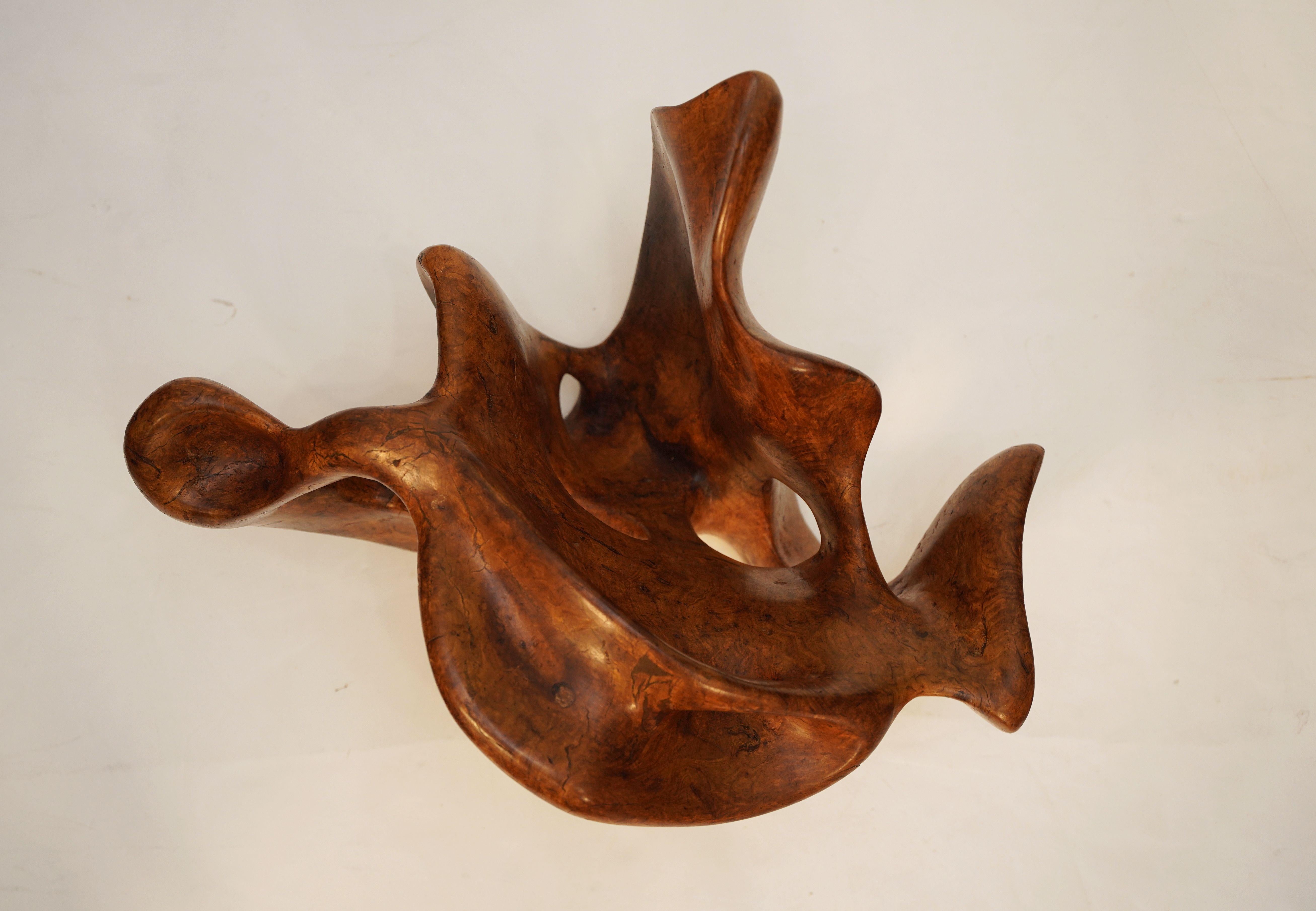 Scultura astratta a forma libera in legno d'olivo dalla Francia in vendita 4
